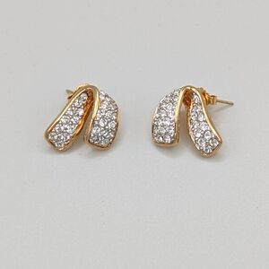 Vintage Swarovski Ribbon Earrings Pierced